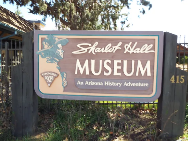 Entrance sign at Sharlot Hall Museum in Prescott
